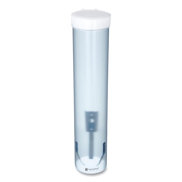 San Jamar Adjustable Frosted Water Cup Dispenser, For 4 oz to 10 oz Cups, Blue - C3165TBL
