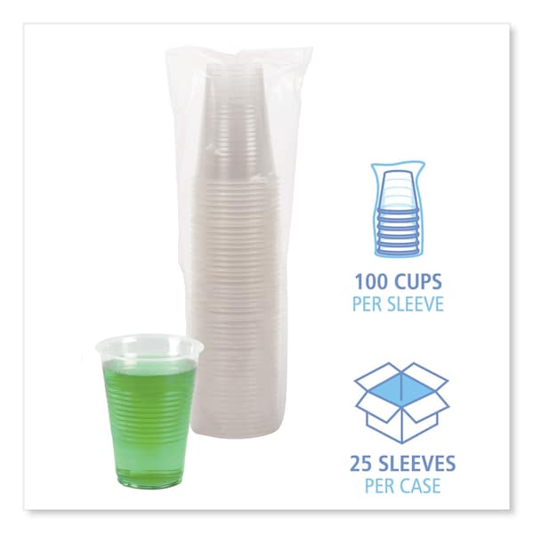 Boardwalk Translucent Plastic Cold Cups, 14 oz, Polypropylene, 20 Cups/Sleeve, 50 Sleeves/Carton, 1000PK - BWKTRANSCUP14CT