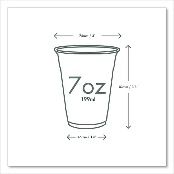 Vegware 76-Series Cold Cup, 7 oz, Clear/Green, PK1000 - R200-G