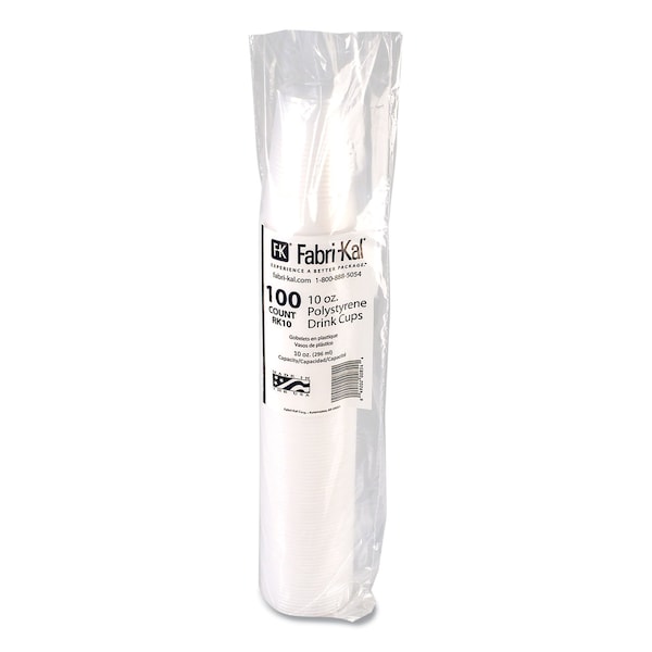 Fabri-Kal RK Ribbed Cold Drink Cups, 10 oz, Clear, 2500PK - 9508026