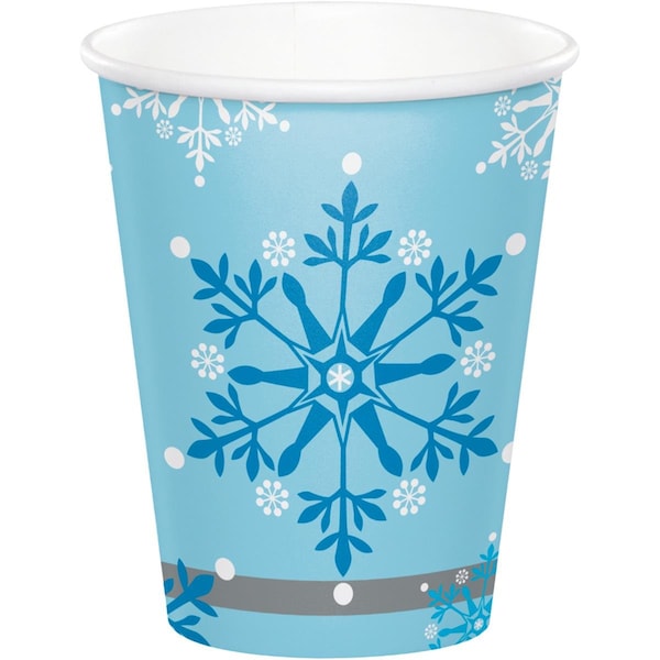Omg 9 oz Snow Princess Paper Cup, 8 Count, 12PK - OM1574752