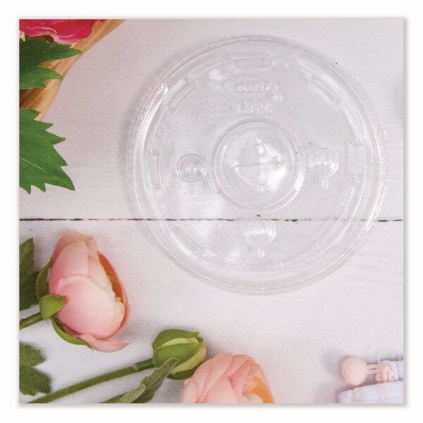 Solo Straw-Slot Cold Cup Lids, Fits 30 oz to 32 oz Cups, Clear, 1000PK - L32CR