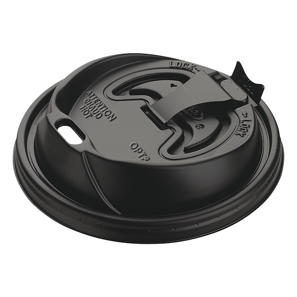 Dart Optima Reclosable Lids for Paper Hot Cups 10-24 oz, Black, PK1000 - OPT316B
