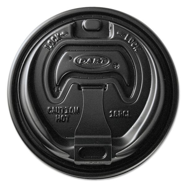 Dart Optima Reclosable Lids for Paper Hot Cups 10-24 oz, Black, PK1000 - OPT316B