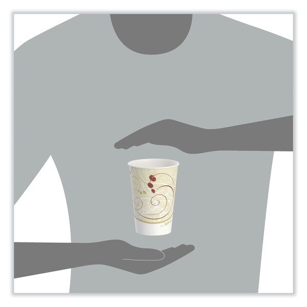 Solo Double Sided Poly Paper Cold Cups, 16 oz, Symphony Design, Tan/Maroon/White, 1000PK - RNP16P-J8000