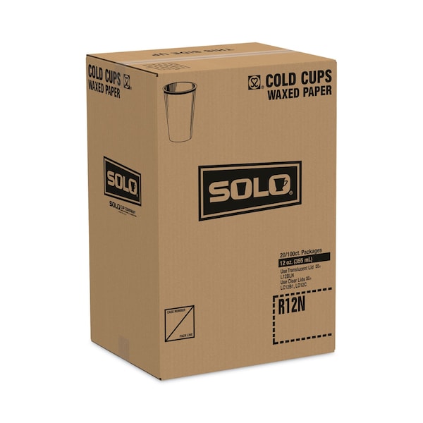Dart Symphony Treated-Paper Cold Cups, 12 oz, White/Beige/Red, PK2000 - R12N-J8000