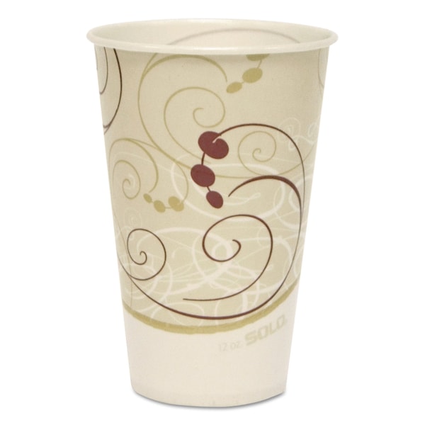 Dart Symphony Treated-Paper Cold Cups, 12 oz, White/Beige/Red, PK2000 - R12N-J8000