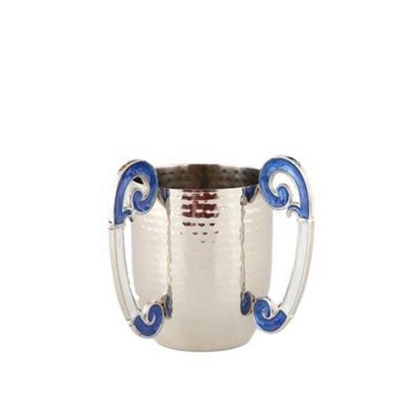 Coolcollectibles MEW90-BL-WH 5 x 4 in. Wash Cup - Enamel Blue, White - CO983832