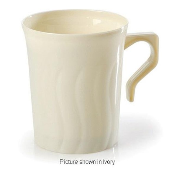 Fineline Settings Fineline Settings 208-WH Flairware 8 oz White Coffee Mug - 208-WH