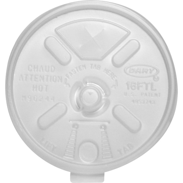 Dart Container Lid, Cup, Foldtab, Straw, 12-24 10PK - DCC16FTLS