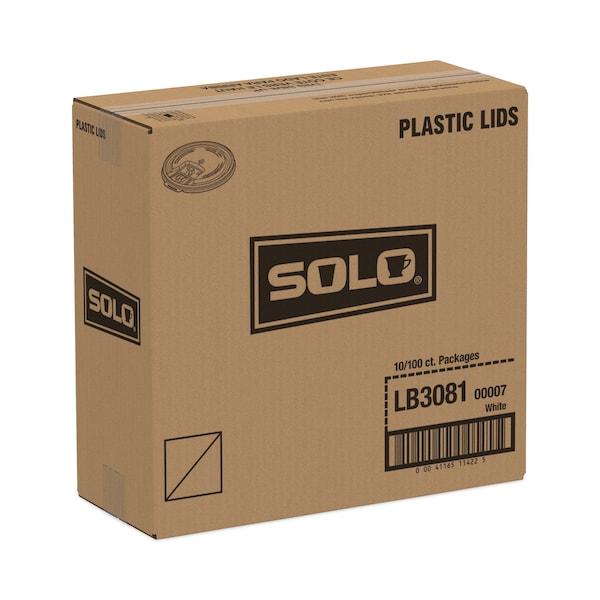 Solo Hot Cup Lid, White, Pk1000 - LB3081-00007