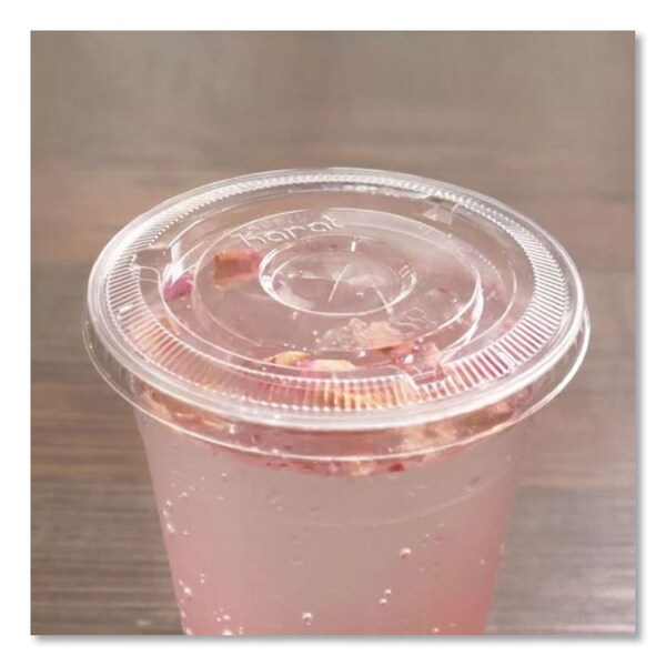 Karat PET Lids, Flat with Straw Slot, Fits 12 oz to 24 oz Cold Cups, Clear, 1000PK - C-KC626TS