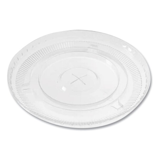 Karat PET Lids, Flat with Straw Slot, Fits 12 oz to 24 oz Cold Cups, Clear, 1000PK - C-KC626TS