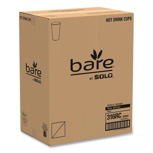 Dart Bare Eco Hot Cups, 16oz., PK1000 - 316RC-J8484