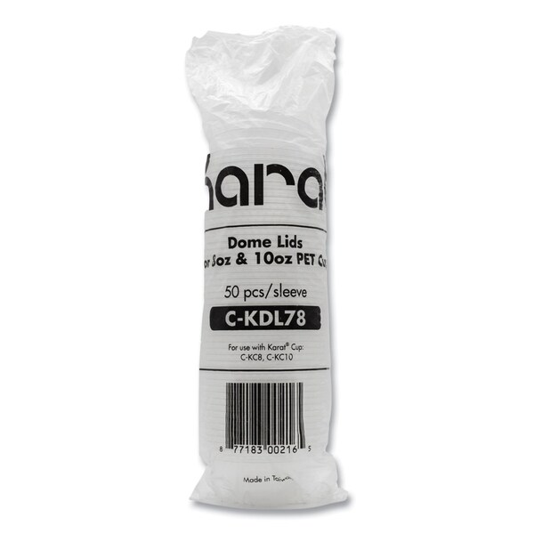 Karat PET Lids, Fits 8 oz to 10 oz Cold Cups, Dome Lid, Clear, 1000PK - C-KDL78