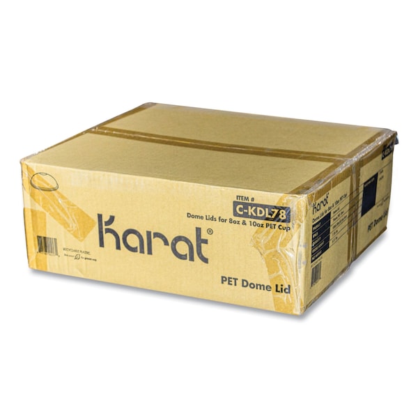 Karat PET Lids, Fits 8 oz to 10 oz Cold Cups, Dome Lid, Clear, 1000PK - C-KDL78