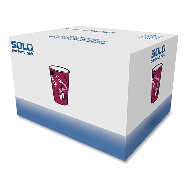 Dart Paper Hot Drink Cups in Bistro Design, 10 oz, Maroon, PK300 - OF10BI-0041