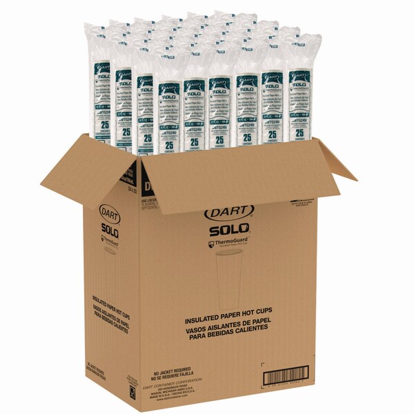 Solo Thermoguard Insulated Paper Hot Cups, 24 oz, White Sustainable Forest Print, 600PK - DWTG24W