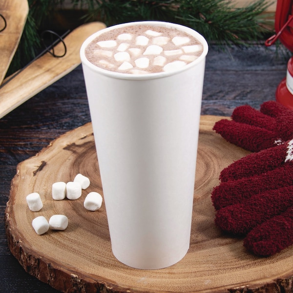 Solo Thermoguard Insulated Paper Hot Cups, 24 oz, White Sustainable Forest Print, 600PK - DWTG24W