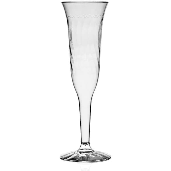 Smarty Had A Party 5 oz. Clear Plastic Champagne Flutes (96 flutes), 96PK - 6957-CASE