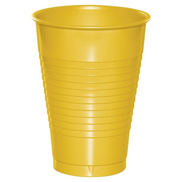 Touch Of Color School Bus Yellow Plastic Cups, 12oz, 240PK - 28102171