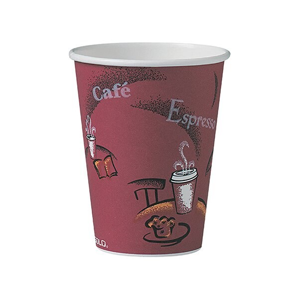 Bsc Preferred Solo Paper Hot Cups - 12 oz., Bistro Design, 300PK - BUY00017437