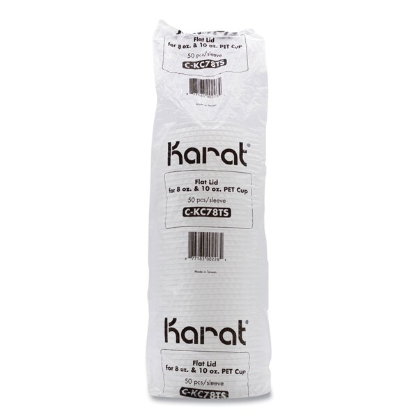 Karat PET Lids, Fits 8 oz to 10 oz Cold Cups, X Straw Hole, Clear, 1000PK - C-KC78TS