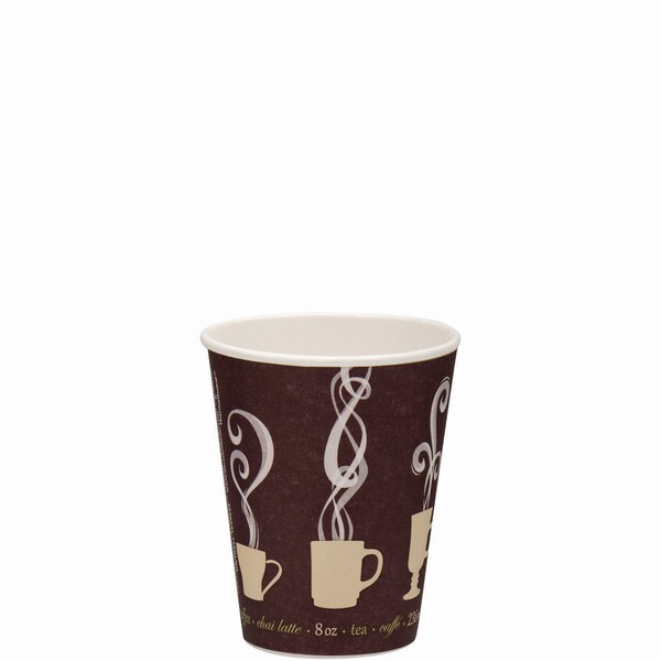Solo Thermoguard Insulated Paper Hot Cups, 8 oz, Steam Print, 1000PK - DWTG8ST