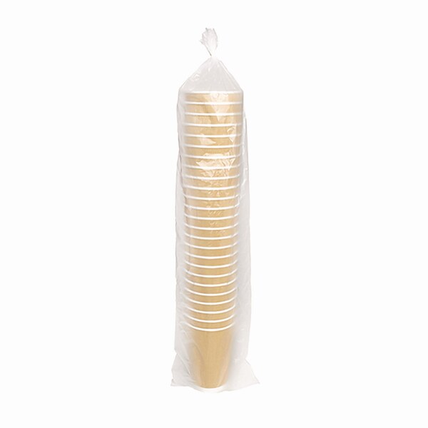 Karat Ripple Hot Cups, 16 oz, Kraft/White, 500PK - C-KRC516