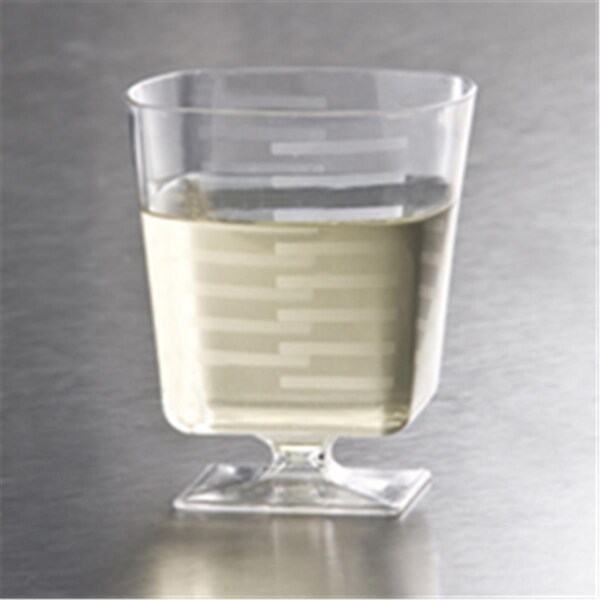 Gb Gifts Squares pedestal Wine Glass 5.5 oz - Clear - GB69296