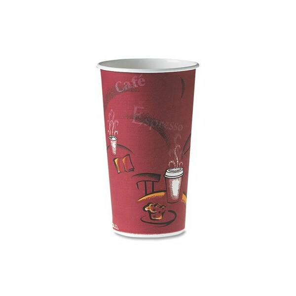 Dart Polycoated Hot Paper Cups, 20 Oz, Bistro Design, 600PK - 420SI