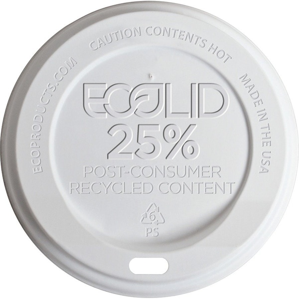 Eco-Products Lid, Recycled Hot Cup, Wh 1000PK - ECOEPHL16WR