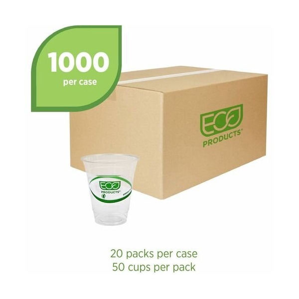 Eco-Products CUP, COLD, PLA, GRNSTRP, 12OZ, 20PK - ECOEPCC12GSACT