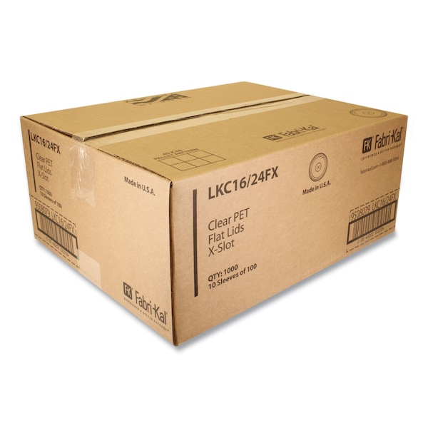 Fabri-Kal Greenware Cold Drink Lids, X-Slot, Fits 16 oz to 24 oz Cup, Clear, 1000PK - LKC1624FX