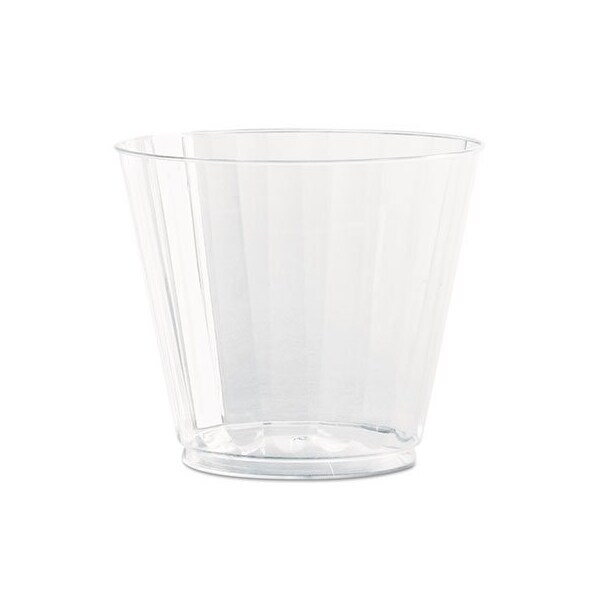 Wna WNA, Classic Crystal Plastic Tumblers, 9 Oz., Clear, Fluted, Squat, 12PK - CC9240
