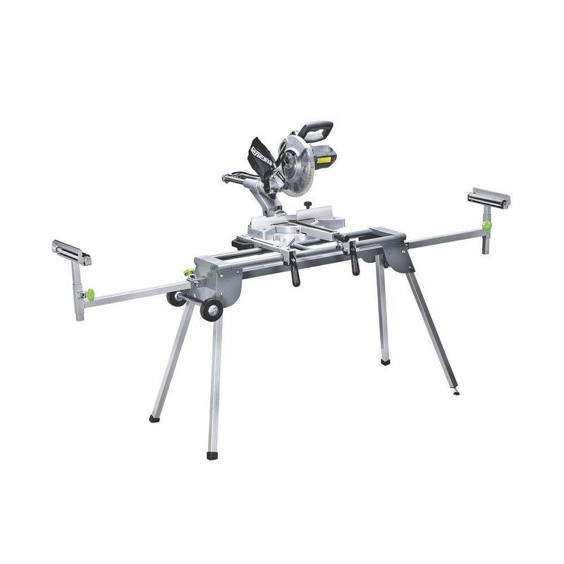 Soporte para sierra ingletadora plegable de servicio pesado Genesis Universal con soportes de montaje, ruedas y construcción de acero - GMSS400W