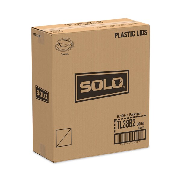 Solo Traveler Cappuccino Style Dome Lid, Fits 8 oz Cups, Black, 1000PK - TL38B2-0004