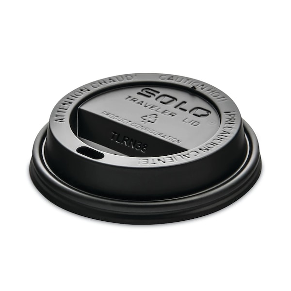 Solo Traveler Cappuccino Style Dome Lid, Fits 8 oz Cups, Black, 1000PK - TL38B2-0004