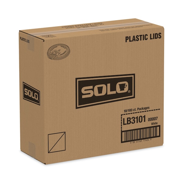 Solo Lid for 10 oz. Hot Cup, White, Pk1000 - LB3101