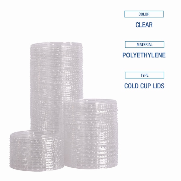 Boardwalk Crystal-Clear Cold Cup Straw-Slot Lids, Fits 9 oz to 10 oz Cups, Clear, 100PK - BWKPET910STRAWPK
