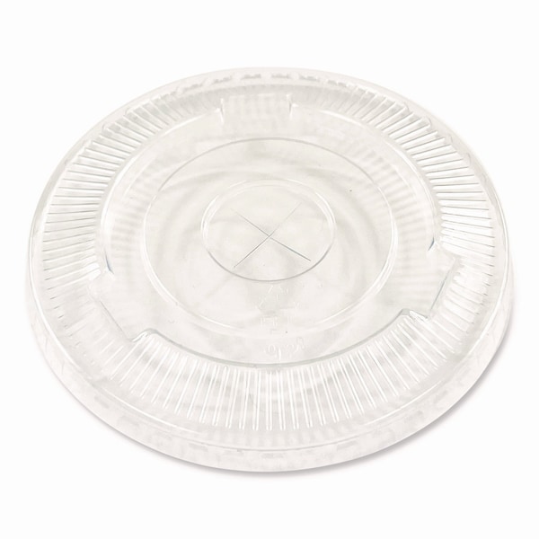 Boardwalk Crystal-Clear Cold Cup Straw-Slot Lids, Fits 9 oz to 10 oz Cups, Clear, 100PK - BWKPET910STRAWPK