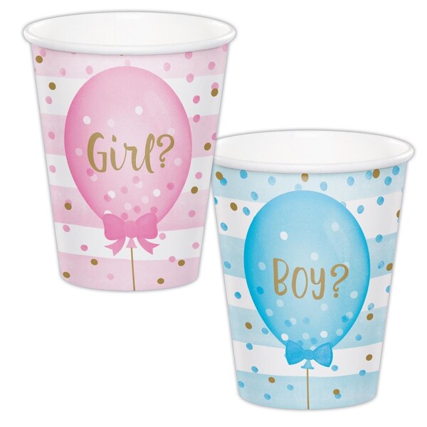 Omg Gender Reveal Balloons Cups, 8PK - OM1570996