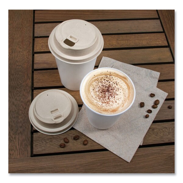 Dart Fiber Lids for Paper Cups, ProPlanet Seal, Fits 10 oz to 24 oz Cups, Tan, 1000PK - LK316FBR