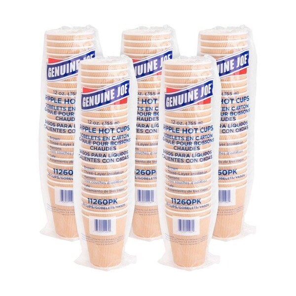 Geniune Joe CUP, RIPPLE, HOT, 12OZ, 5PK - GJO11260BD