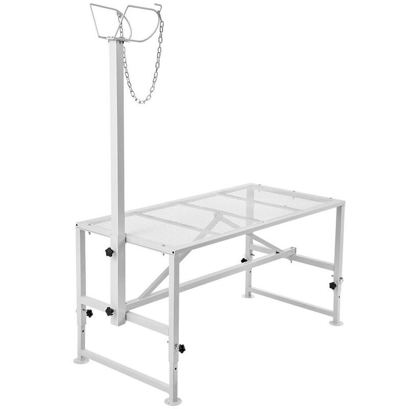 Soporte estacionario para cabras y ovejas de 64.1x47 pulgadas con capacidad de carga de 500 lbs. Blanco con altura ajustable de 21 a 33 pulgadas - SCXJJBSYTM47JNHGXV0