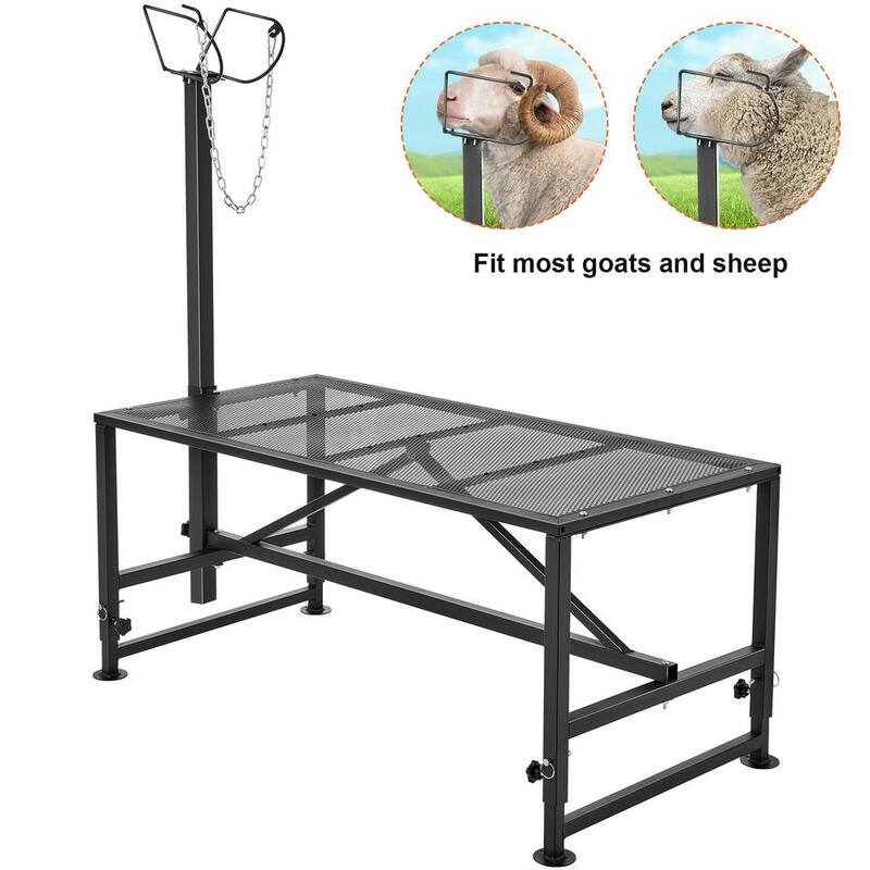 Soporte estacionario para cabras y ovejas de 64.1 pulgadas x 47 pulgadas con capacidad de carga de 500 lbs negro, altura ajustable de 21 a 33 pulgadas - SCXJJHSYTM47HMU08V0