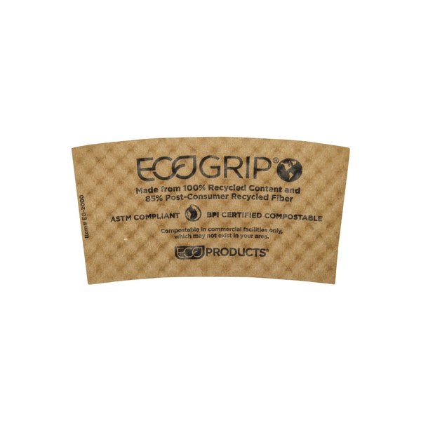 Partners Brand Hot Cup Sleeves, 5" x 2 1/2", Brown, 1300/Case - CPSLEEVE