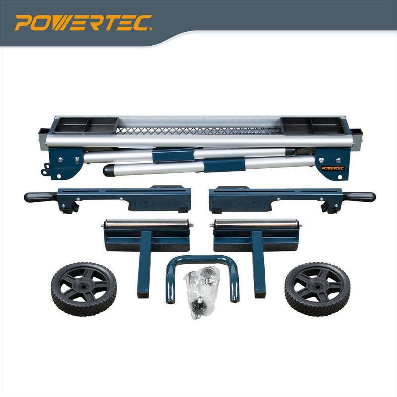 Soporte de sierra ingletadora rodante de lujo con bandejas - MT4008N de POWERTEC