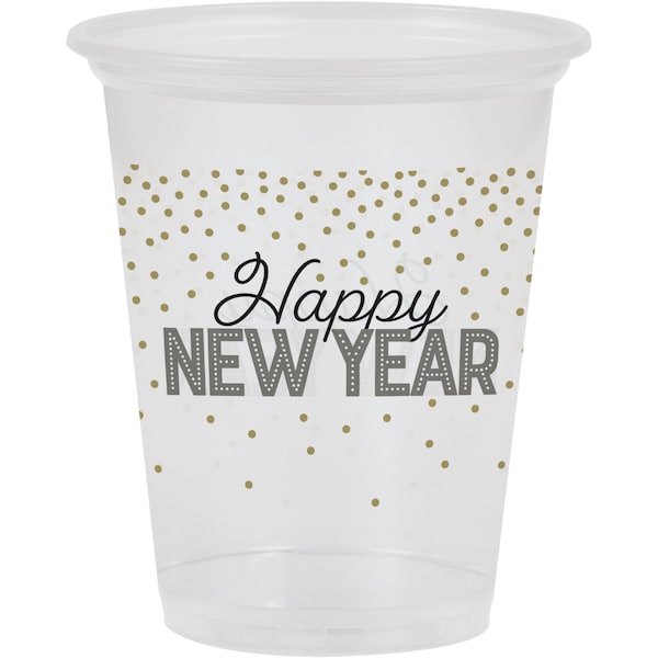 Creative Converting 16 oz Happy New Year Plastic Cups PK96, 96PK - 353018