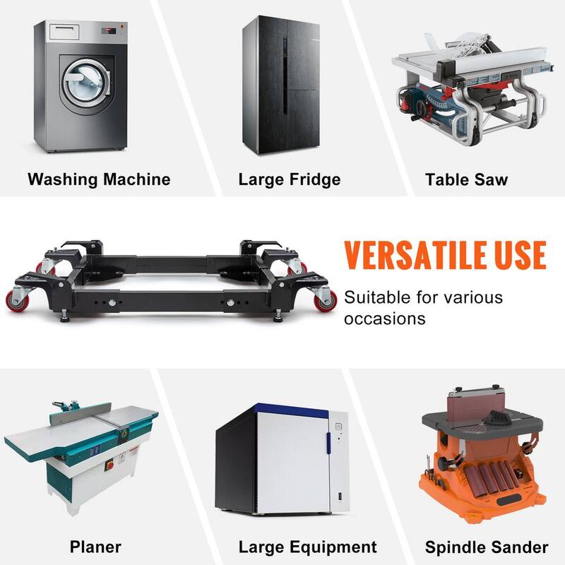 Base móvil de acero VEVOR 21 in. x 24 in. a 28 in. x 34 in. con 4 ruedas giratorias Soporte universal de servicio pesado 1500 lbs. de capacidad - YDDZ1500LBS2MQ7RQV0